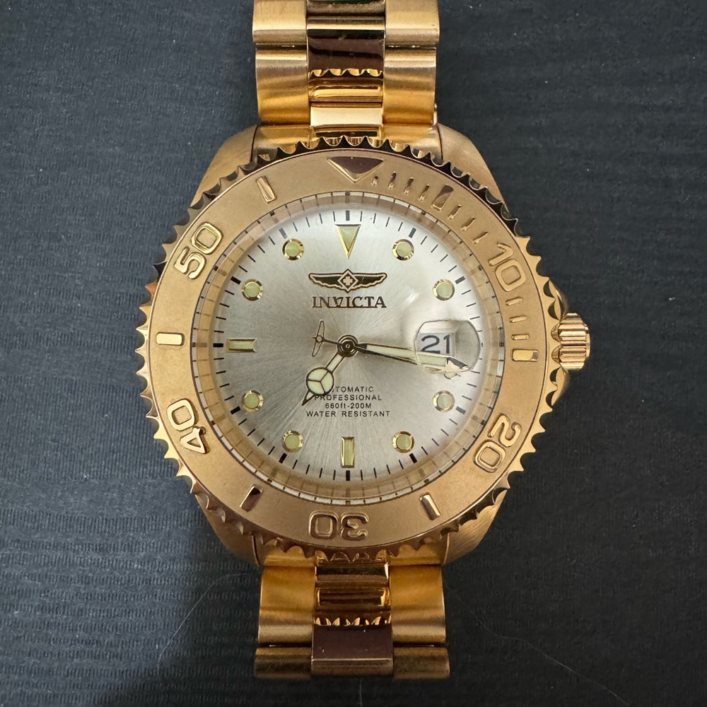 Invicta Gold-Tone Watch with Silver Dial
